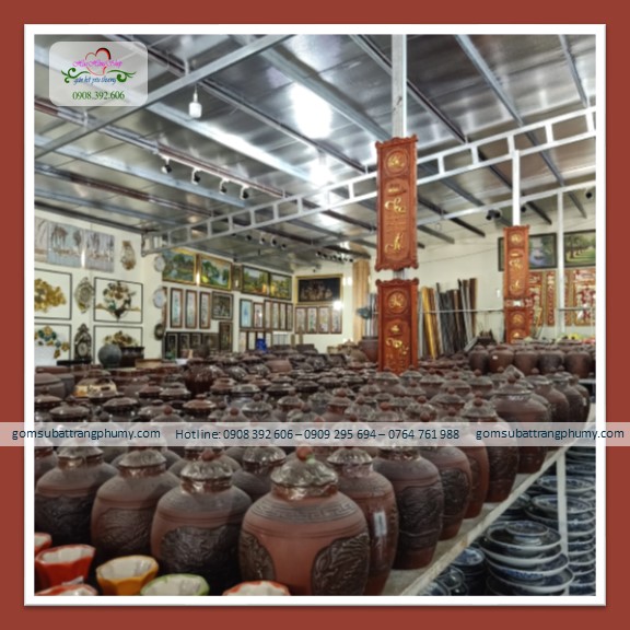 Chum sành đựng rượu vẽ nổi đủ Size