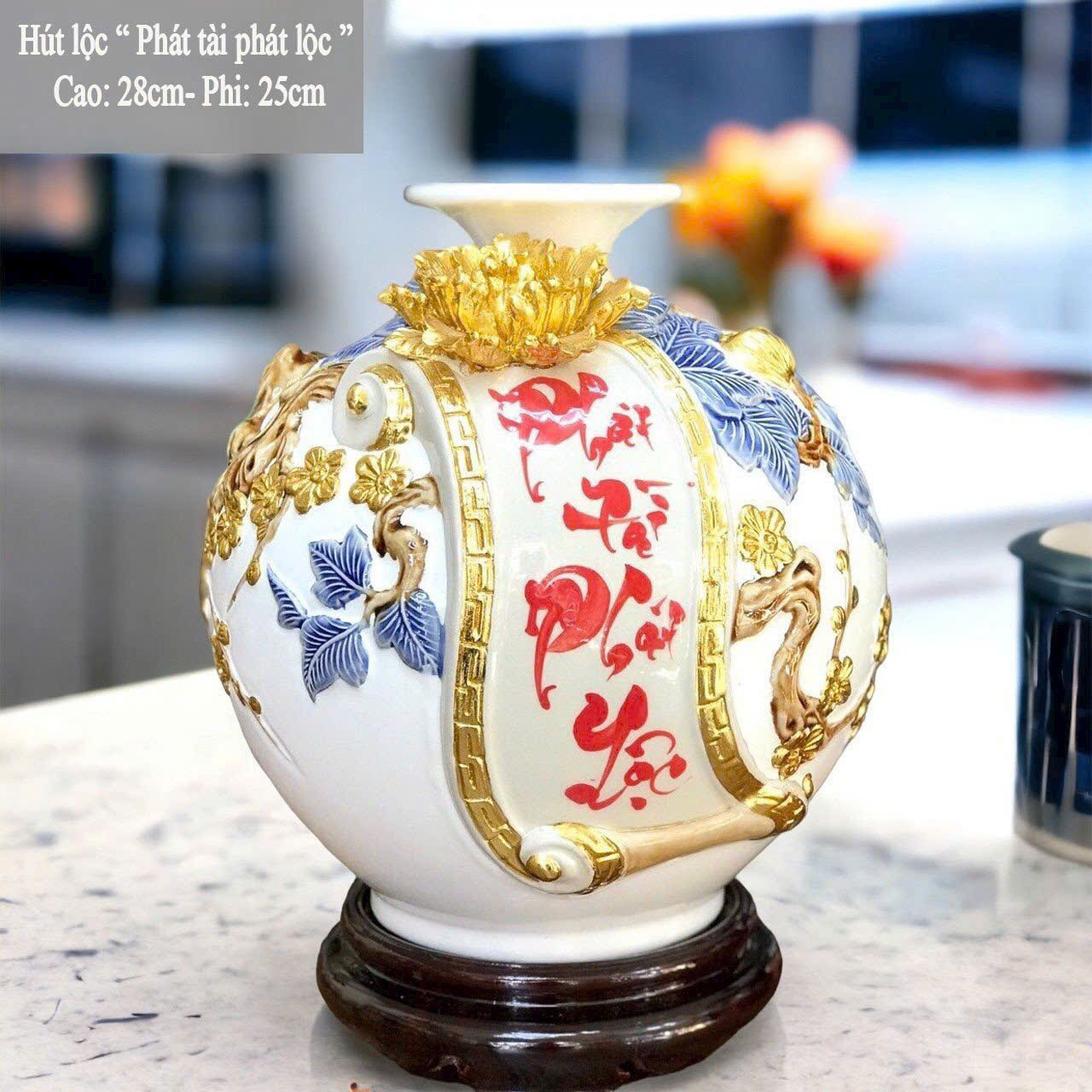 Bình Hút Lộc Phát Tài Phát Lộc dát vàng